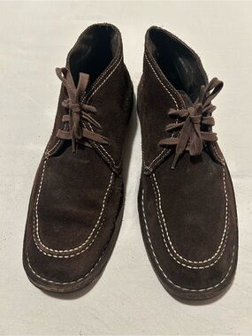 John Varvatos Brown Suede Moc-Toe Chukka Boots